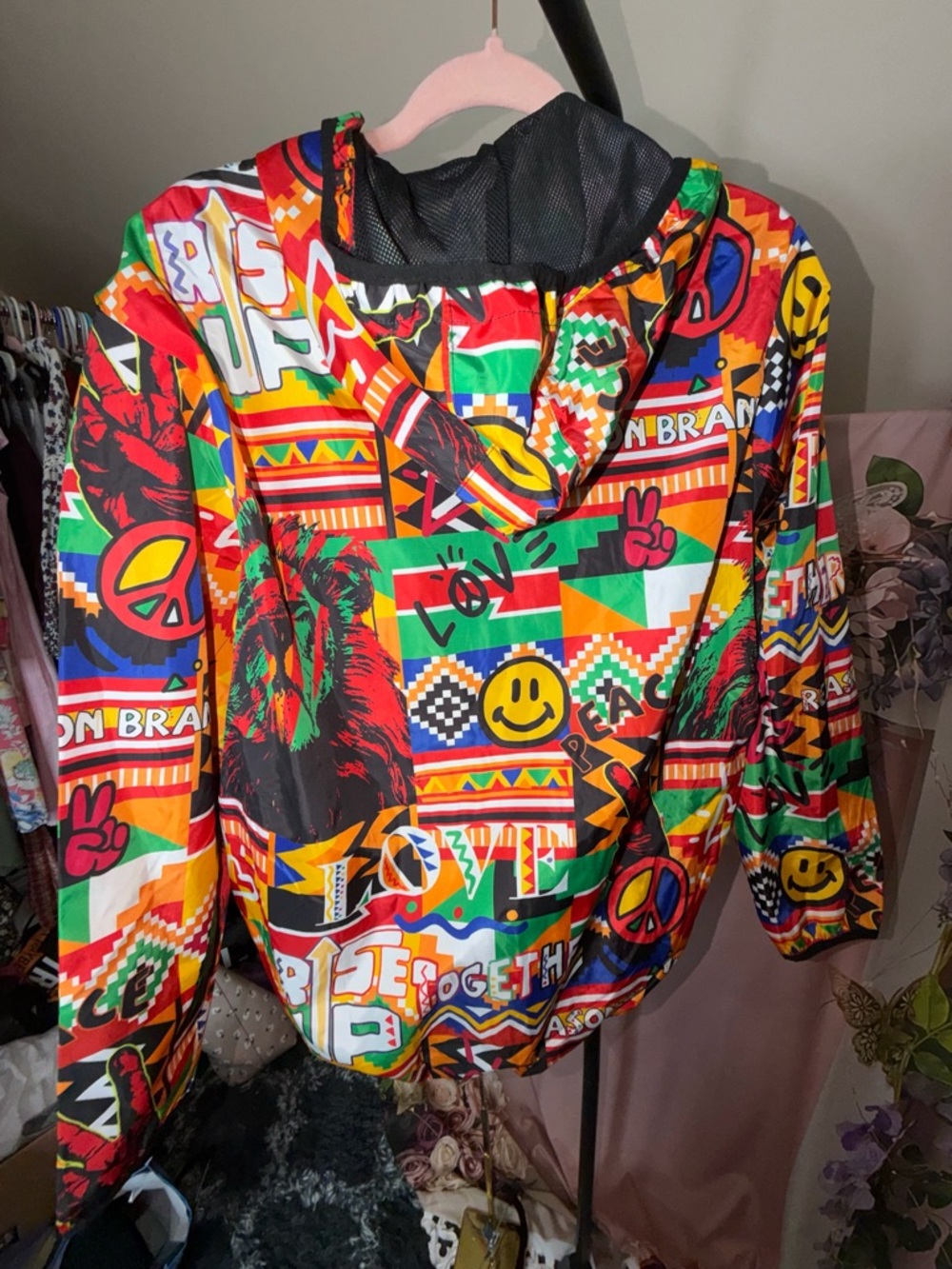 Reason Brand Multicolor Graphic Hooded Jacket
Men's Rise Up Pullover  Size M NWT - Picture 7 of 7